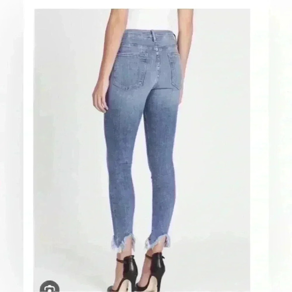 Frame Denim Le High Fray Women's Boho Denim Washed Blue Skinny Jeans Size 26 - Picture 2 of 9